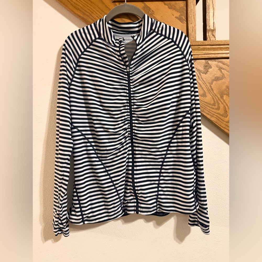 Coolibar Black and White Striped Women's Jacket